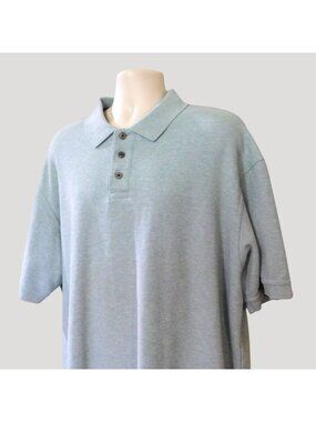 Bass Pro Polo Shirt Mens XXL Green Short Sleeve Embroidered Leaf Heavy Cotton